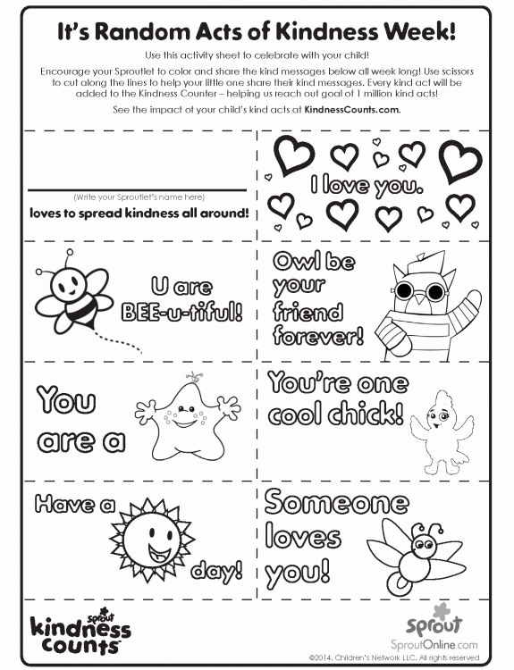Random Acts Of Kindness Worksheets Lovely Random Acts Of Kindness 2 4