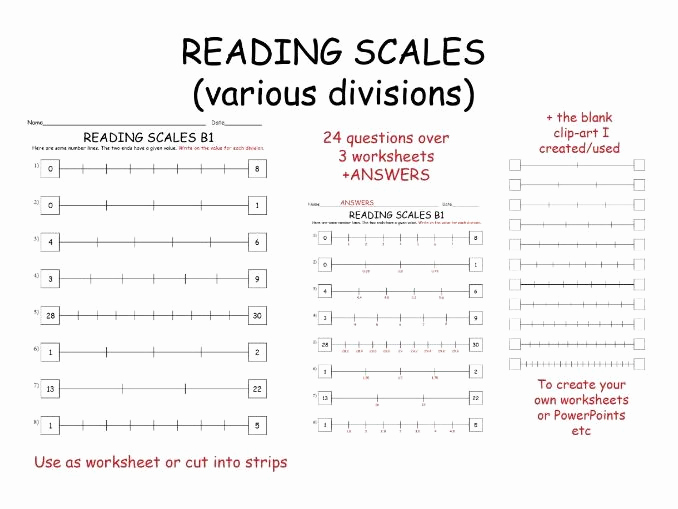 Reading Scales Worksheets Best Of Reading Scales Various Divisions 24 Questions Over 3
