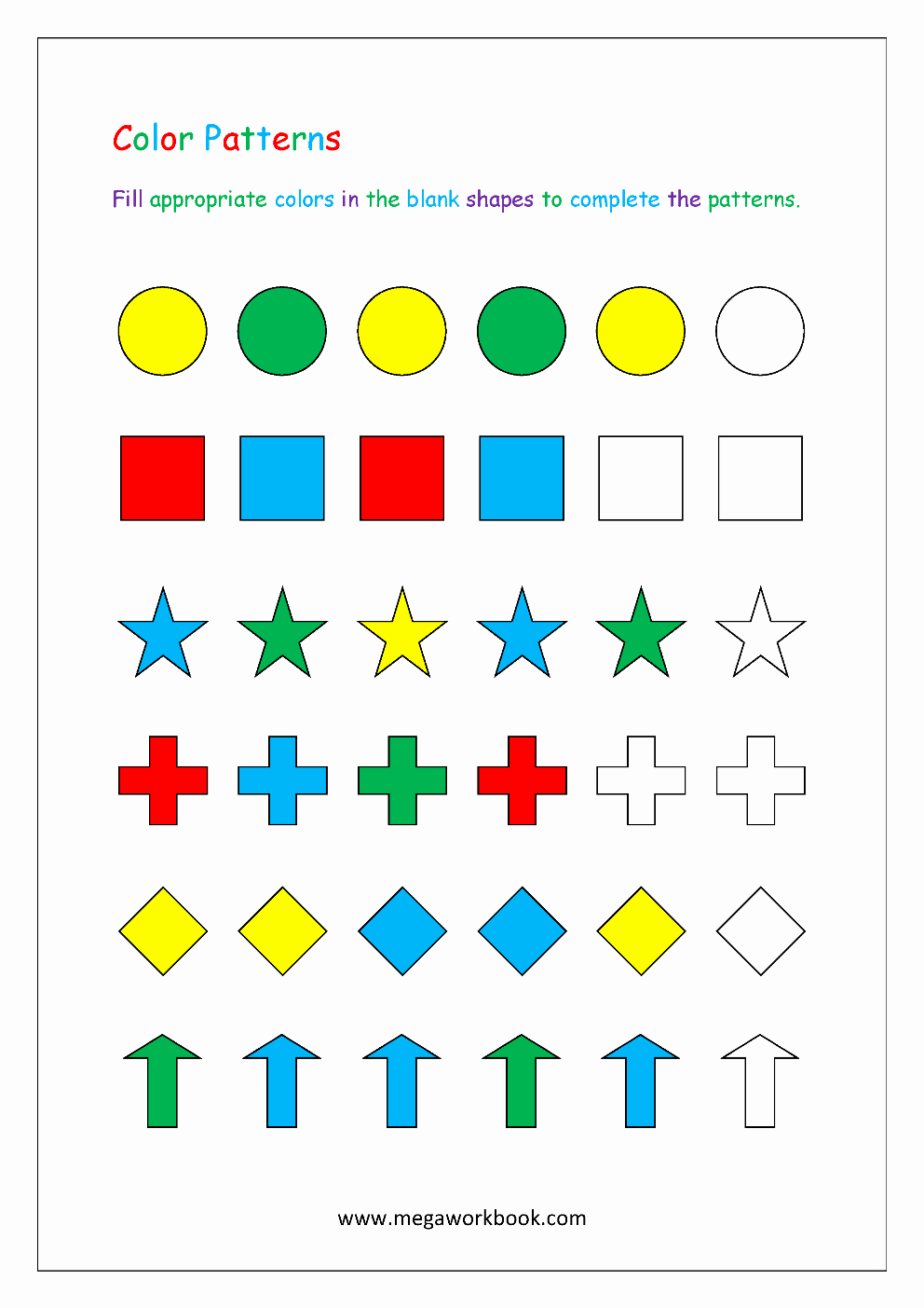 Repeated Pattern Worksheets Awesome Color Pattern Worksheet Repeating Patterns