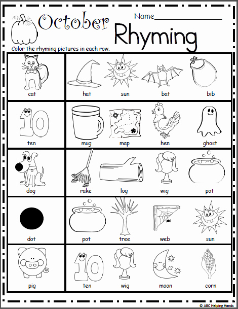 Rhyming Worksheets for Preschool Fresh Halloween Rhyming Worksheet Madebyteachers