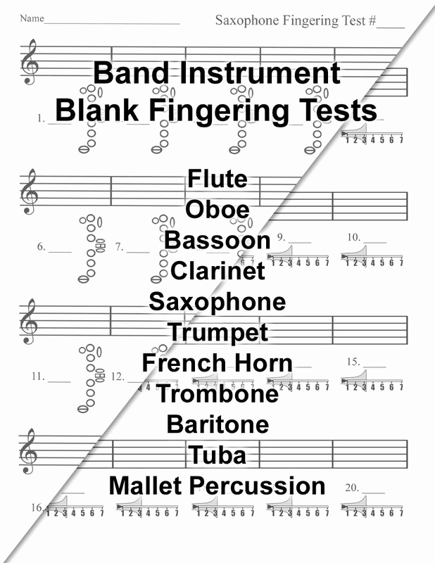 Rhythm Worksheets for Band Inspirational Free Band Fingering Test Quiz assessment