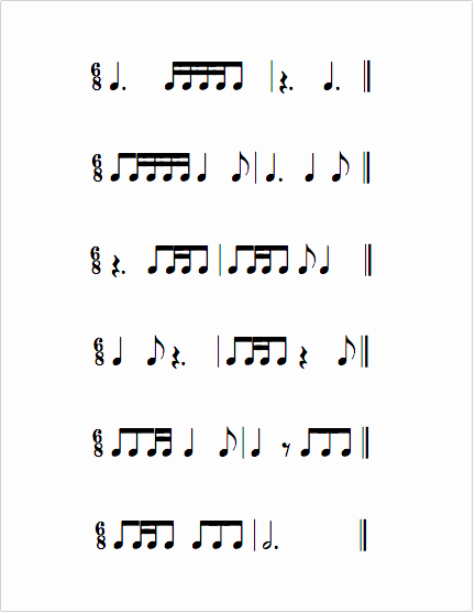 Rhythm Worksheets for Band Unique Image Result for Rhythm Sheet In 6 8 Simple Rhythms for