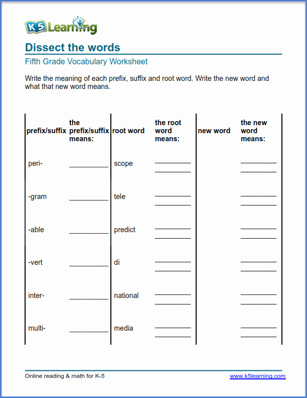 Root Word Worksheets 4th Grade Awesome 20 Prefix Worksheet 4th Grade