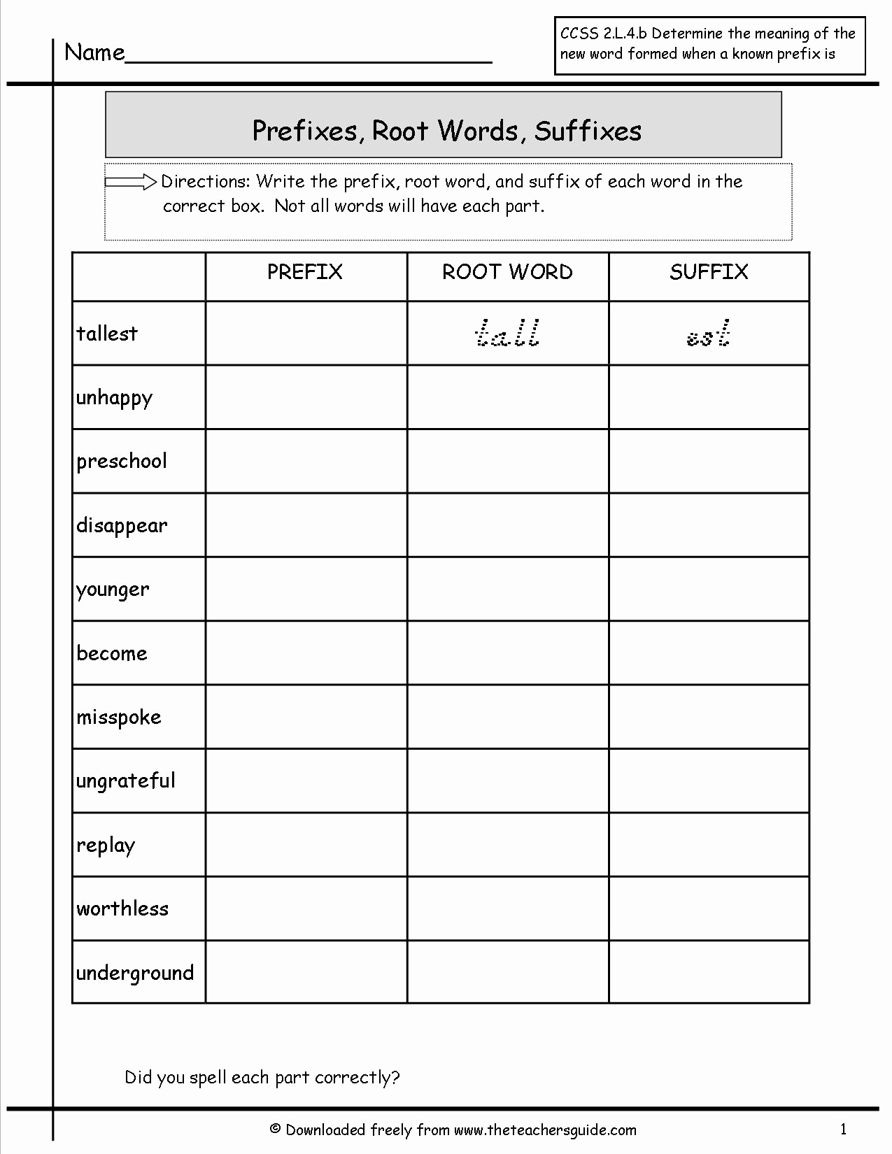 Root Word Worksheets 4th Grade Fresh 15 Best Of Root Words Worksheet Printable