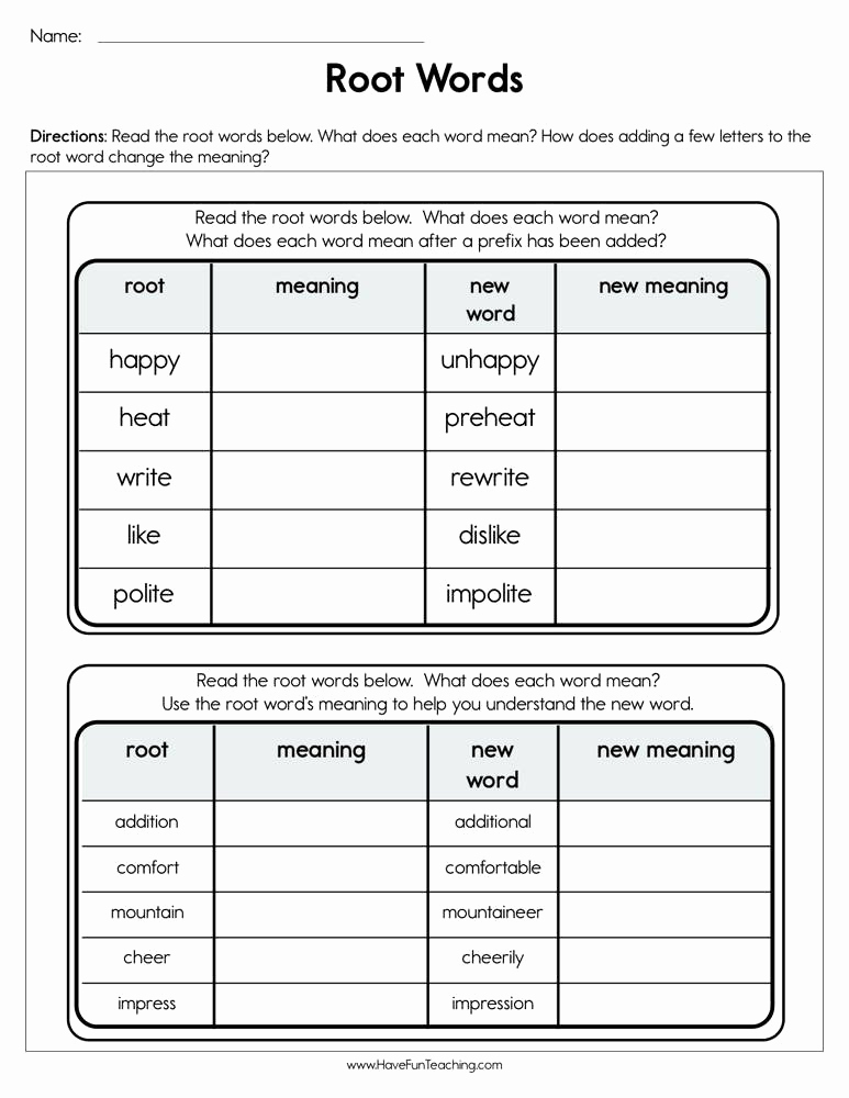 Root Words Worksheet 5th Grade Beautiful Root Words Worksheet 5th Grade