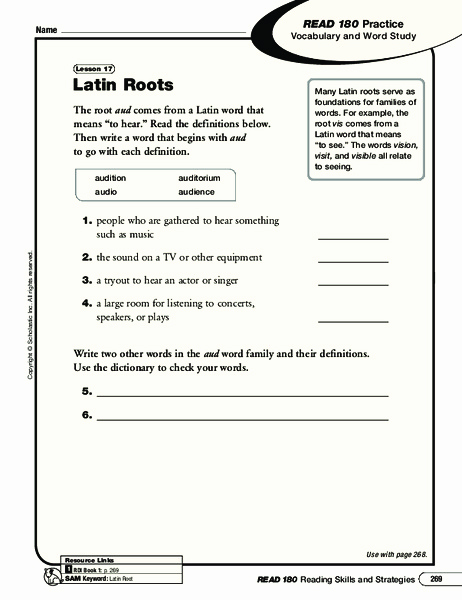 Root Words Worksheet 5th Grade Inspirational Latin Roots Worksheet for 5th 7th Grade