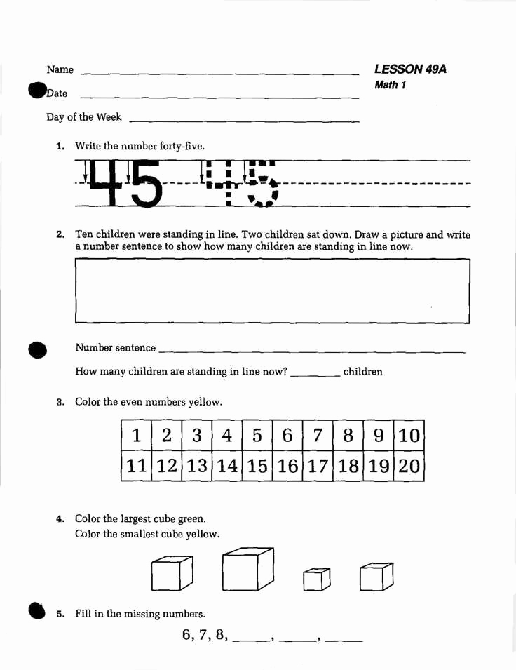 Saxon Math 1st Grade Worksheets Elegant Saxon Math 1 Student Work Kit &amp; Fact Cards