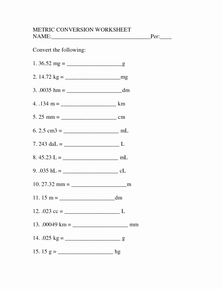 Science Measurement Worksheets Inspirational 12 Metric System In Science Worksheet