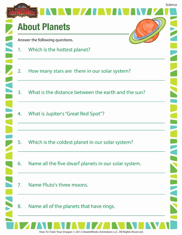 Science Worksheets for 5th Grade Beautiful About Planets Printable Science Worksheets for 5th Grade