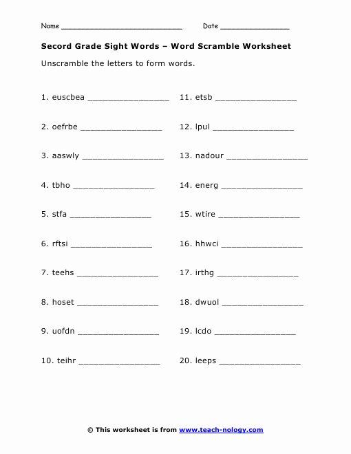 Scrambled Sentences Worksheets 2nd Grade Luxury Sight Word Worksheet New 783 Sight Word Activities Year 2