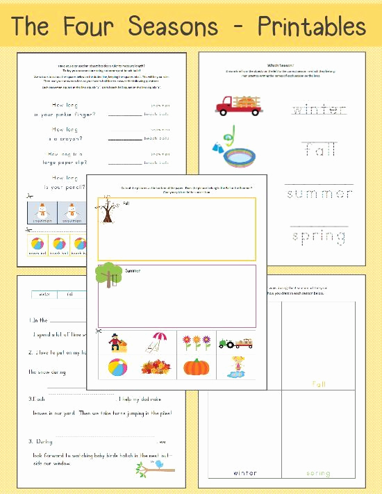 Seasons Worksheets for First Grade Beautiful Four Seasons Printable Worksheets