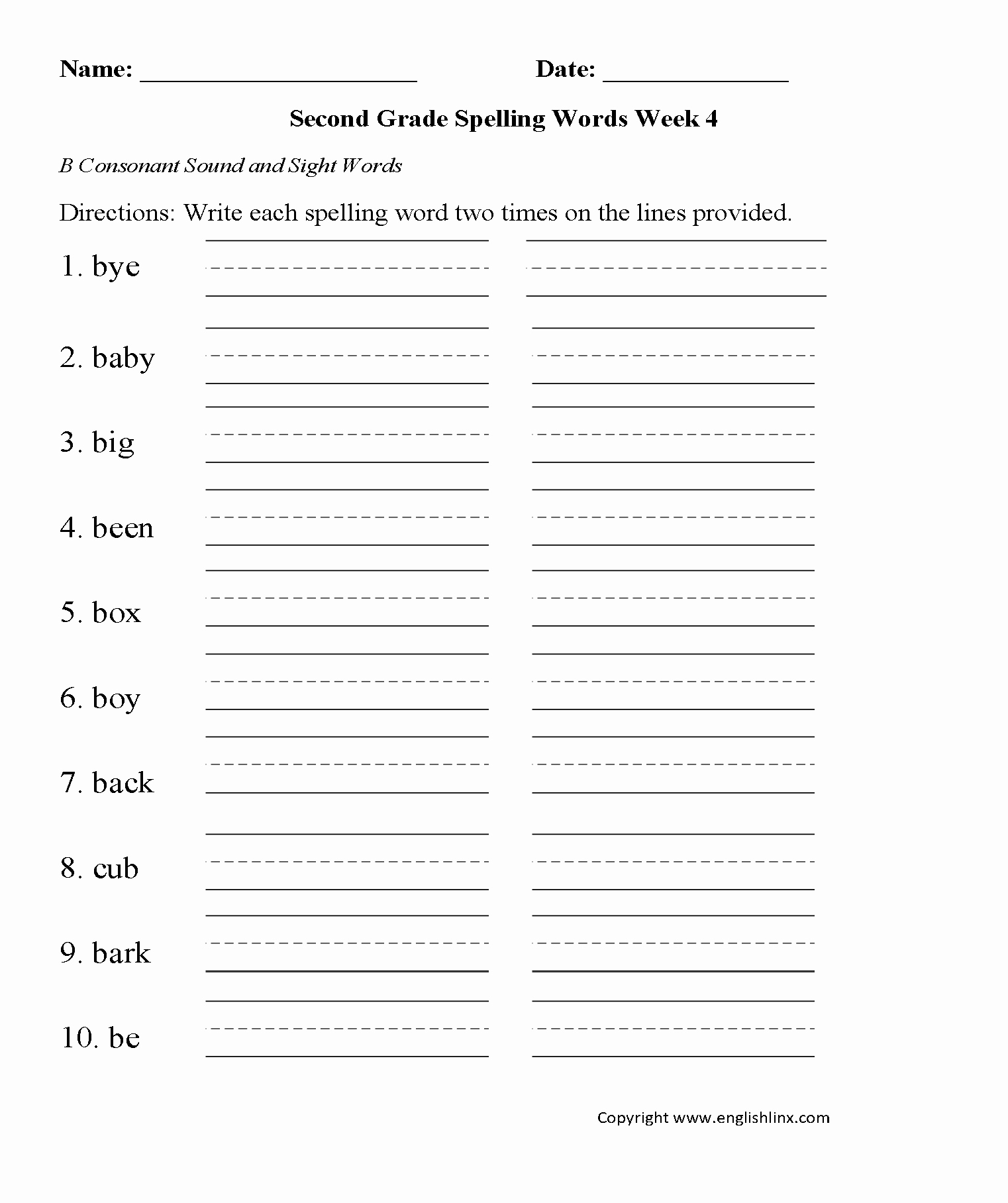 Second Grade Spelling Worksheets Awesome Spelling Worksheets