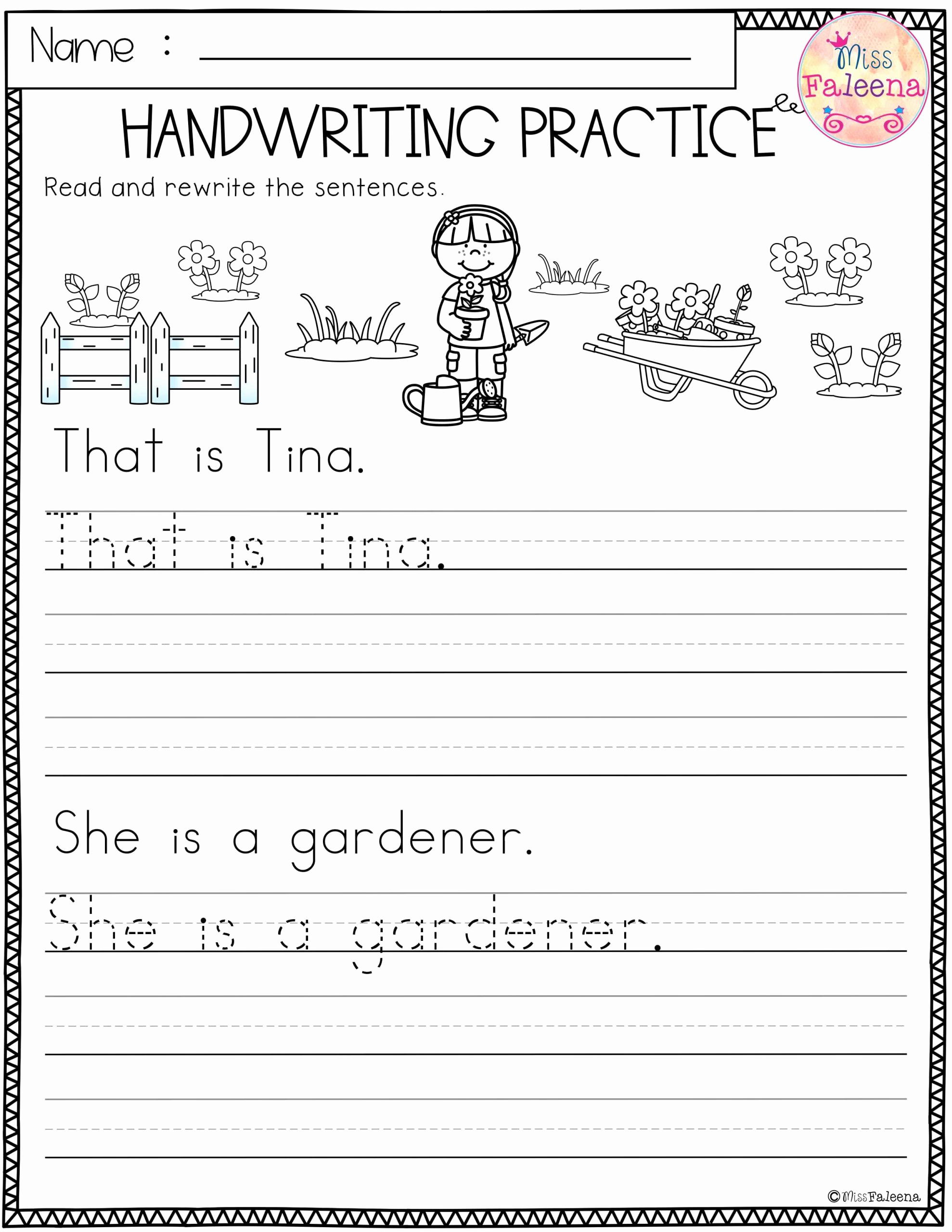 Sentence Worksheets for First Grade Awesome Sentence Tracing Worksheets