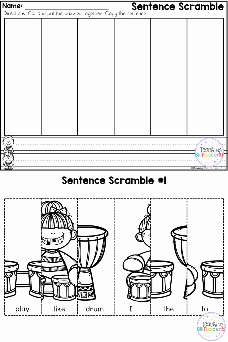 Sentence Worksheets for First Grade Best Of Free First Grade Sentence Building