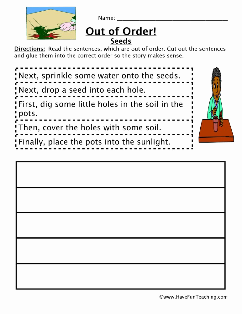 Sequence Worksheets for Kids Fresh Sequencing Worksheet Planting A Seed