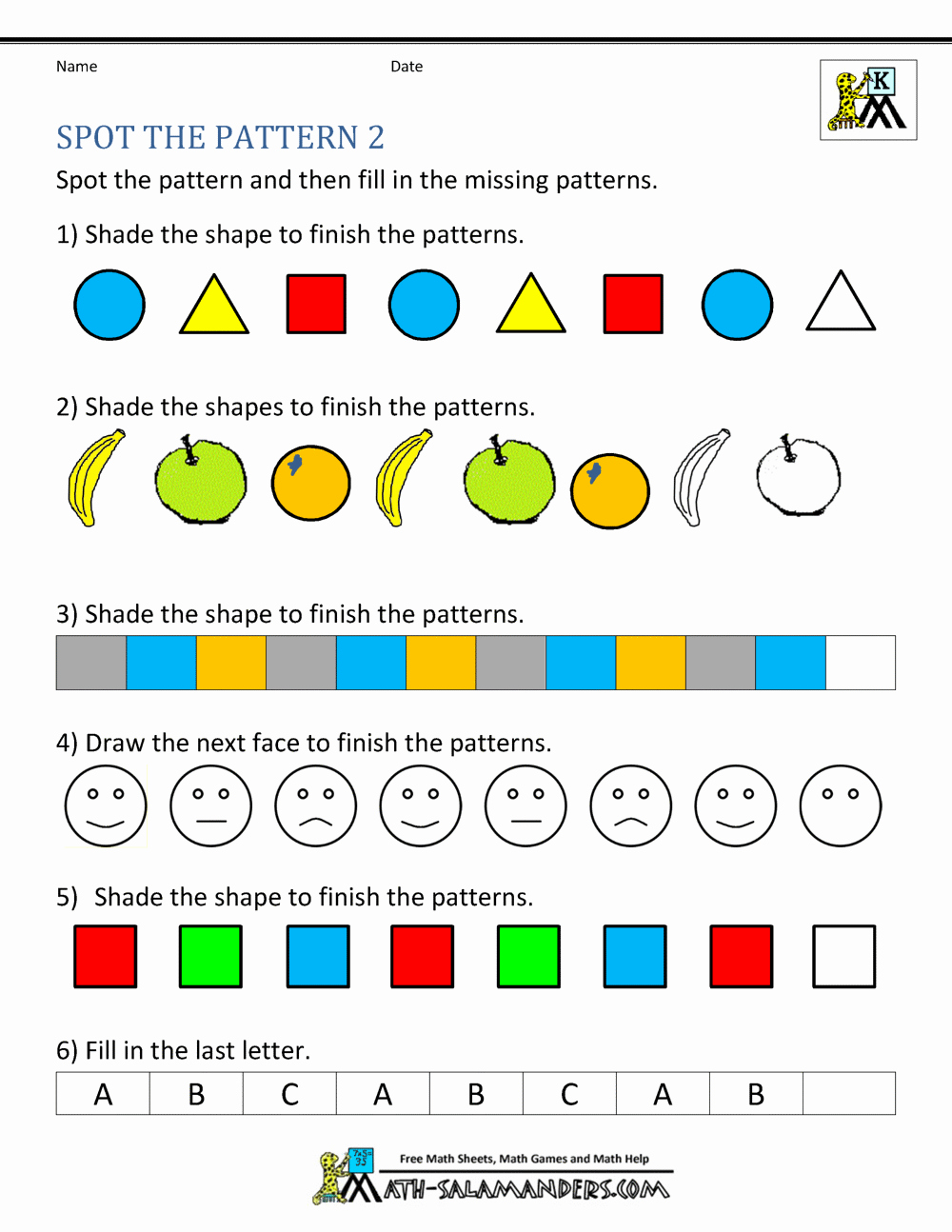 Sequence Worksheets for Kids Inspirational Free Kindergarten Worksheets Spot the Patterns