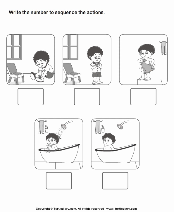 Sequence Worksheets for Kids Luxury Picture Sequencing Boy Dressing Up Worksheet Turtle Diary