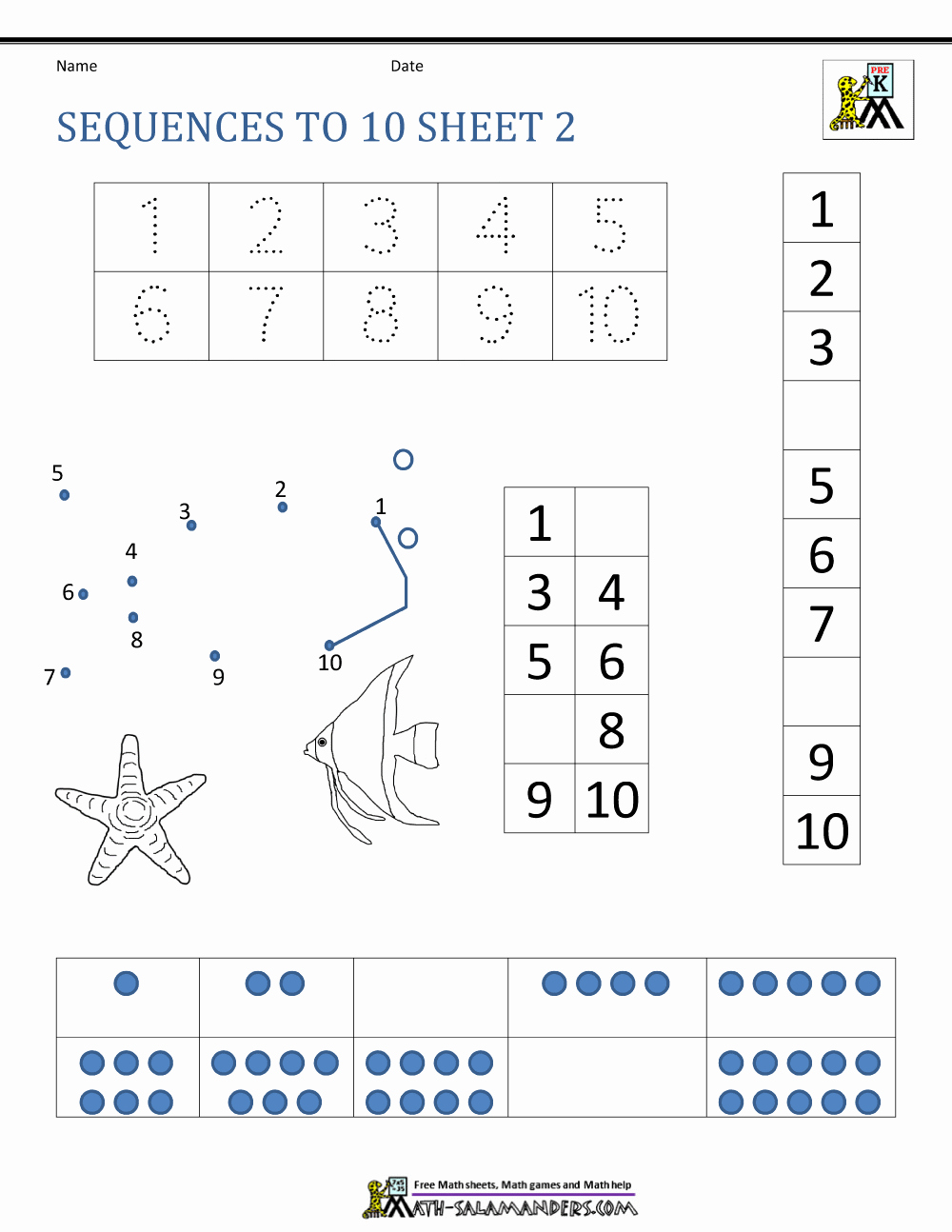 Sequence Worksheets for Kids Luxury Preschool Number Worksheets Sequencing to 10