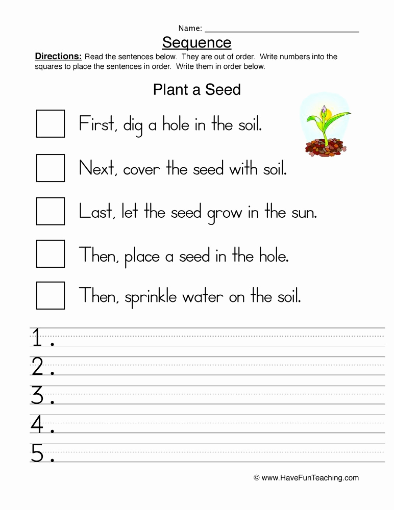 Sequence Worksheets for Kindergarten Awesome Sequence Worksheet 5