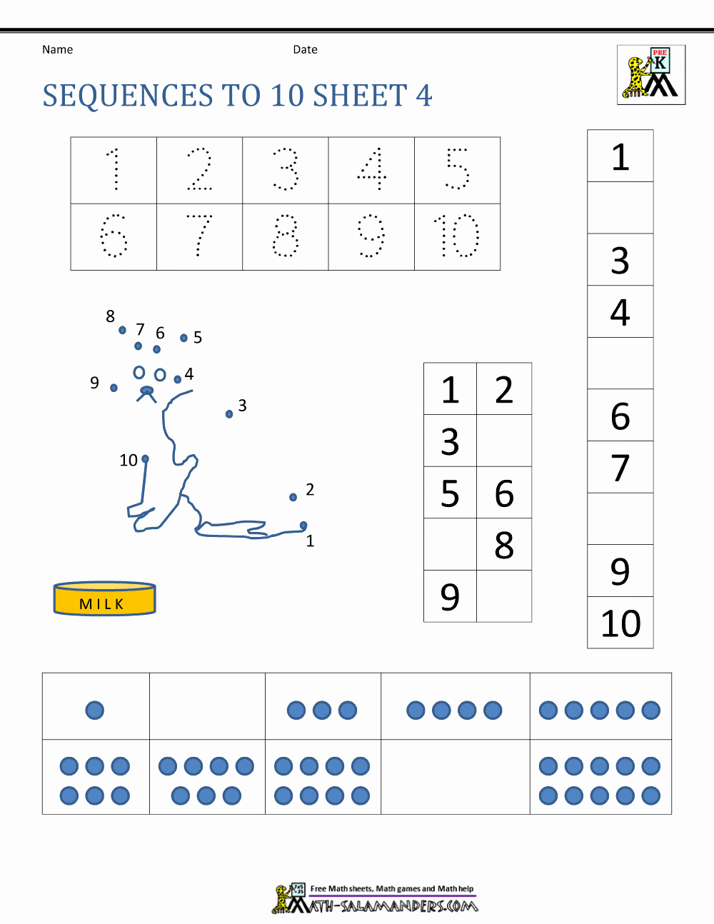 Sequence Worksheets for Kindergarten Lovely Preschool Number Worksheets Sequencing to 10