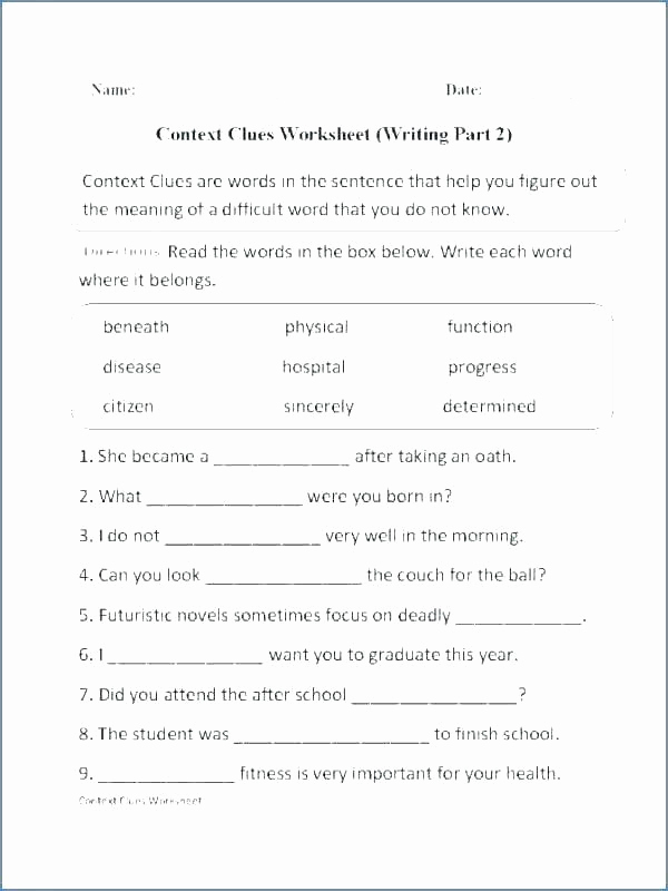 Sequencing Worksheets 5th Grade Lovely 5th Grade Context Clues Worksheets Context Clues