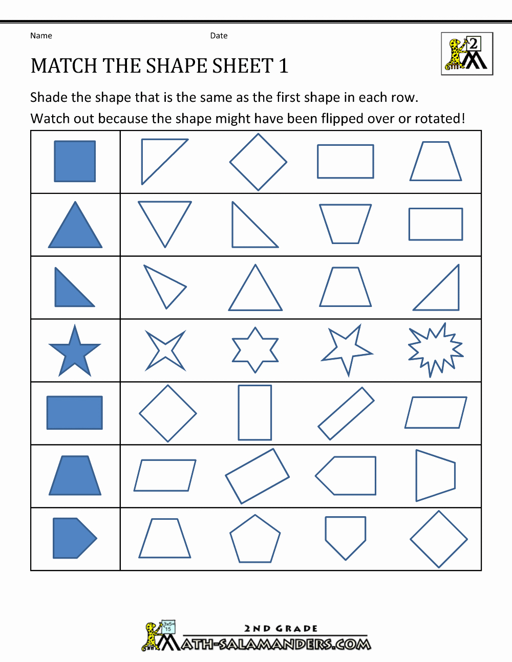 Shapes Worksheets 2nd Grade Lovely Transformation Geometry Worksheets 2nd Grade