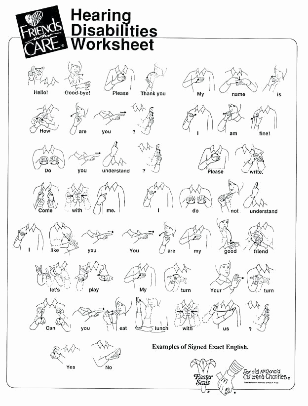 Sign Language Printable Worksheets Awesome Sign Language Printable Worksheets Free Sign Language