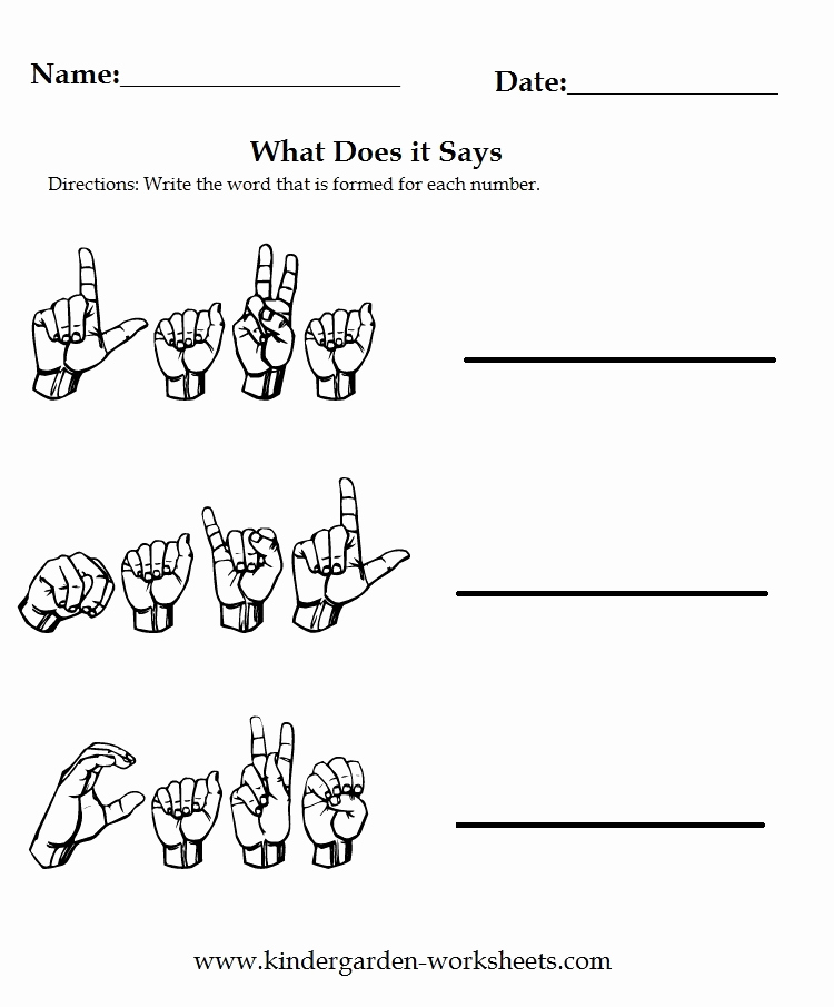 Sign Language Printable Worksheets Fresh Kindergarten Worksheets Worksheets Sign Language