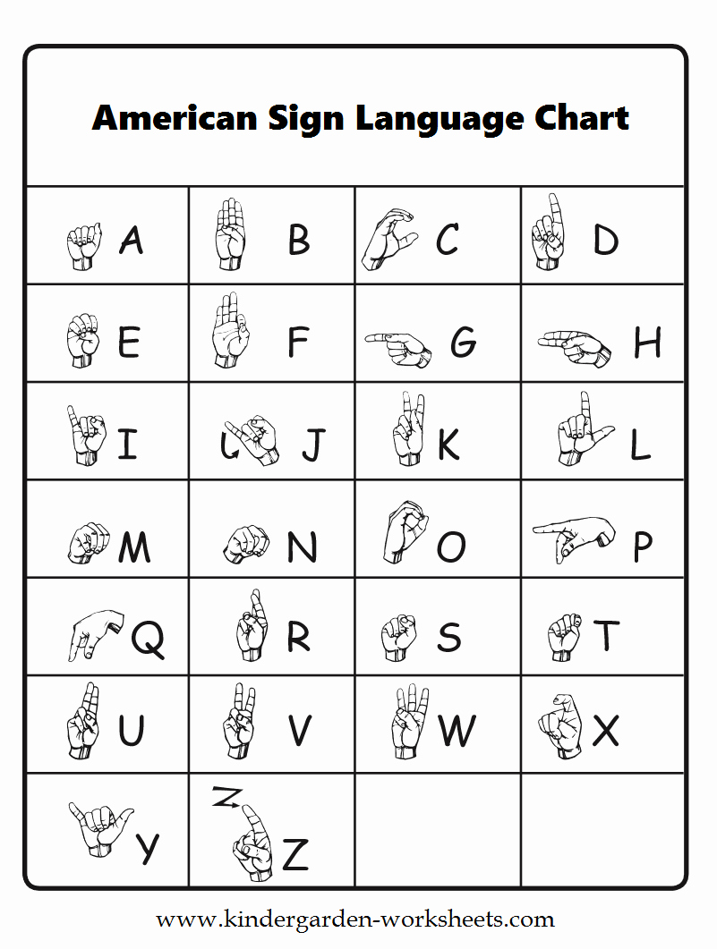 Sign Language Printable Worksheets New Kindergarten Worksheets Worksheets Sign Language