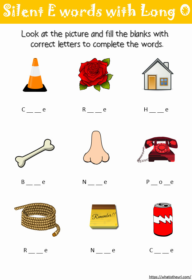 Silent E Words Worksheets Awesome Chart &amp; Worksheet On Silent &quot;e&quot; Words with Long &quot;o&quot; In