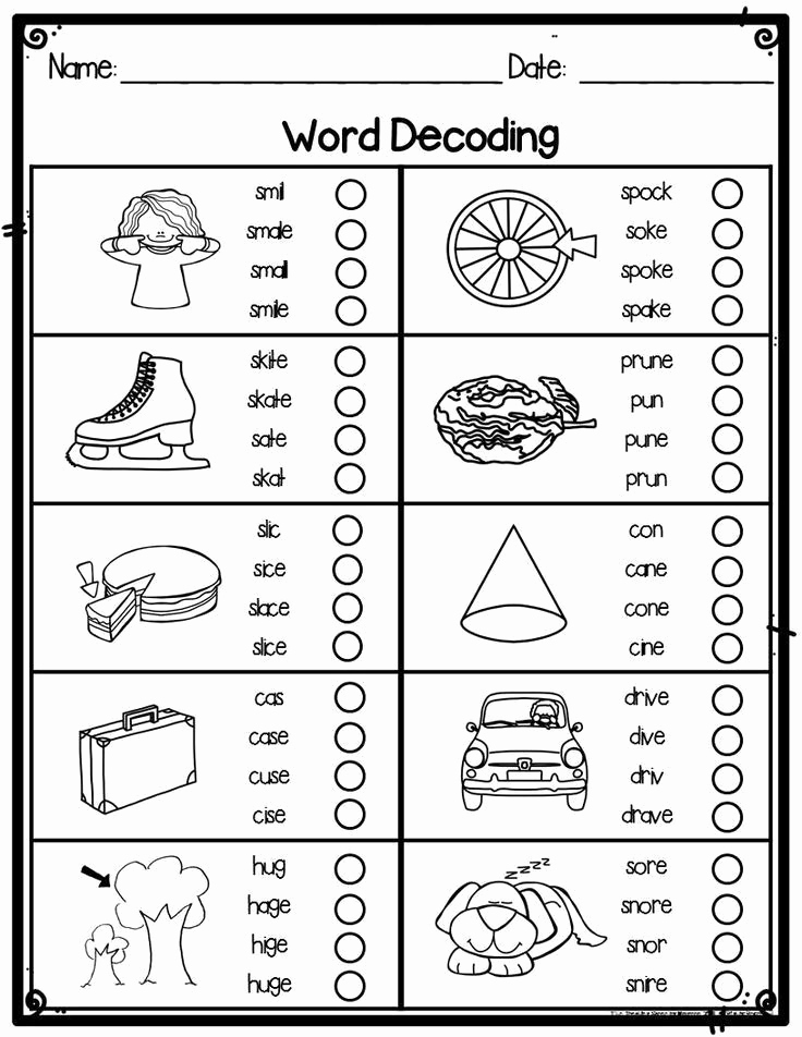 Silent E Words Worksheets Beautiful Silent or Magic E Word Decoding Practice Worksheets or