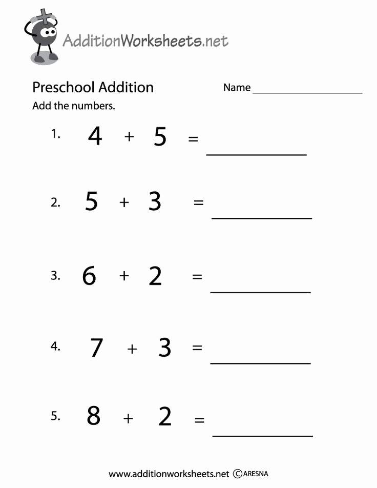 Simple Addition Worksheets for Kindergarten New Preschool Simple Addition Worksheet Printable