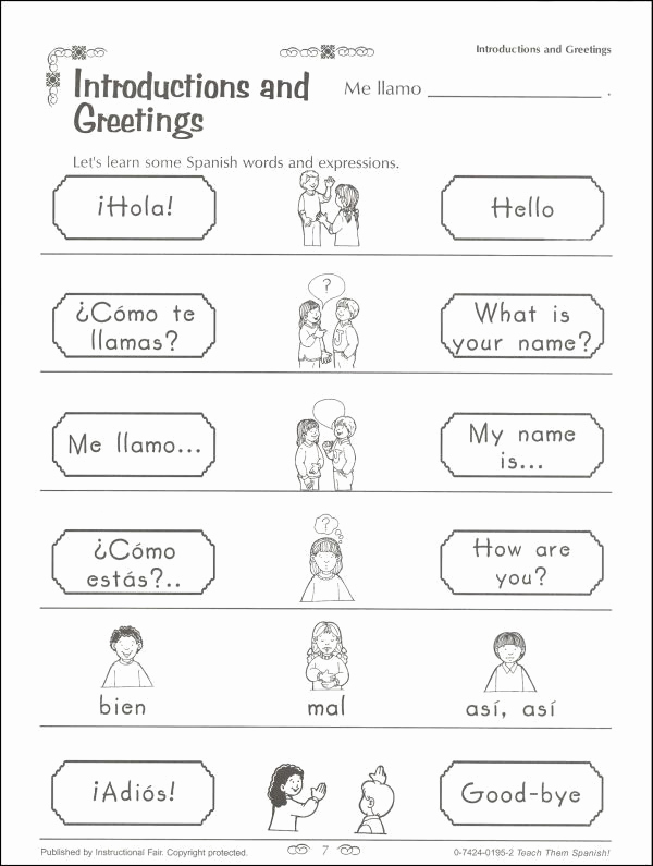 Spanish Kindergarten Worksheets Elegant Free Spanish Worksheets for Kids