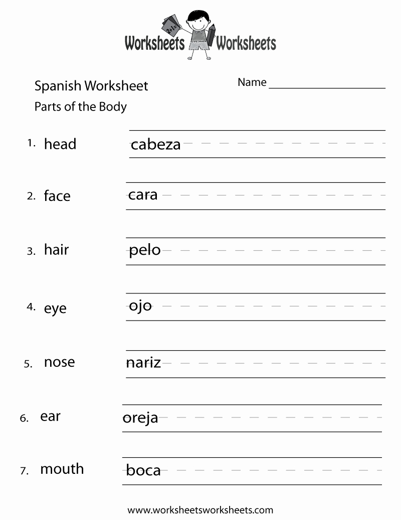 Spanish Kindergarten Worksheets Fresh Beginning Spanish Worksheet