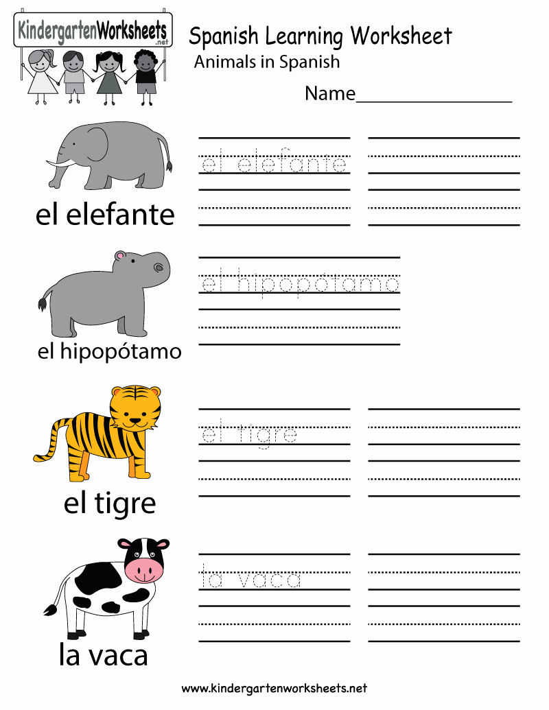 Spanish Kindergarten Worksheets Fresh Spanish Learning Worksheet Free Kindergarten Learning — Db