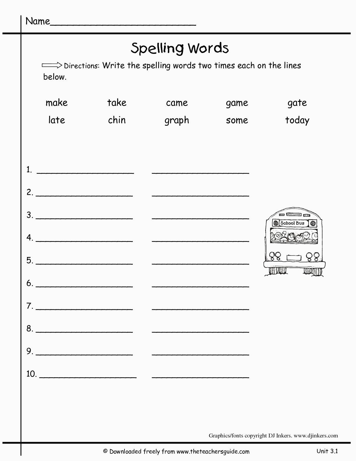 Spelling Worksheets 2nd Graders Awesome 2nd Grade Spelling Worksheets for Educations 2nd Grade