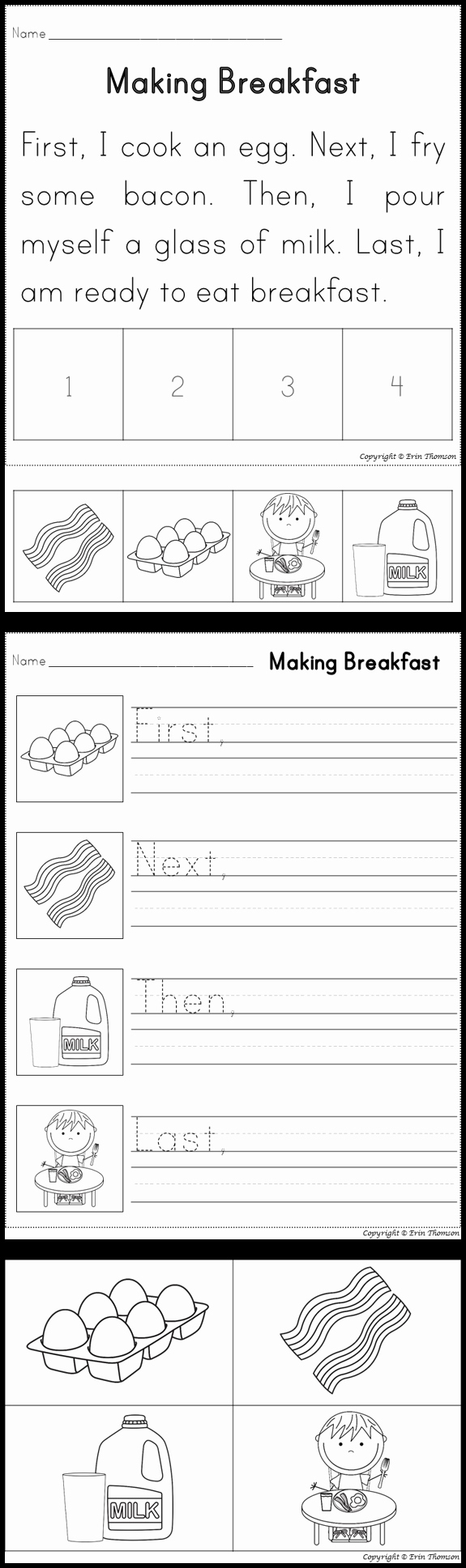 Story Sequencing Worksheets for Kindergarten New Sequencing Story First Next then Last with Pictures