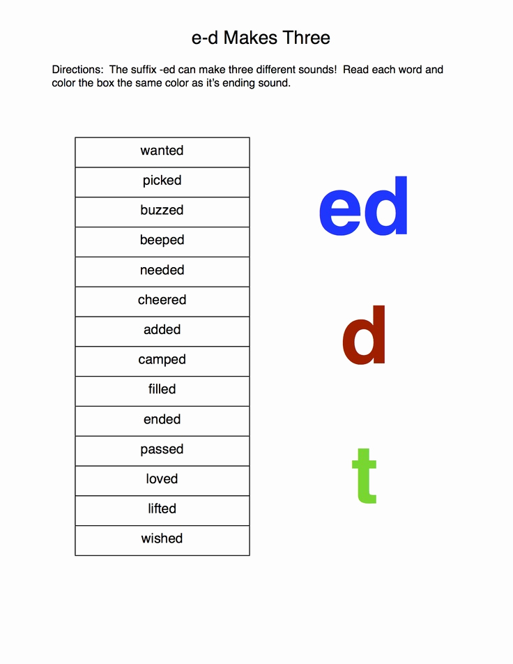 Suffix Ed Worksheets Elegant Suffix &quot;ed&quot; Worksheet