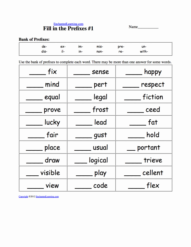 Suffix Worksheets 4th Grade New Prefix and Suffix Worksheets