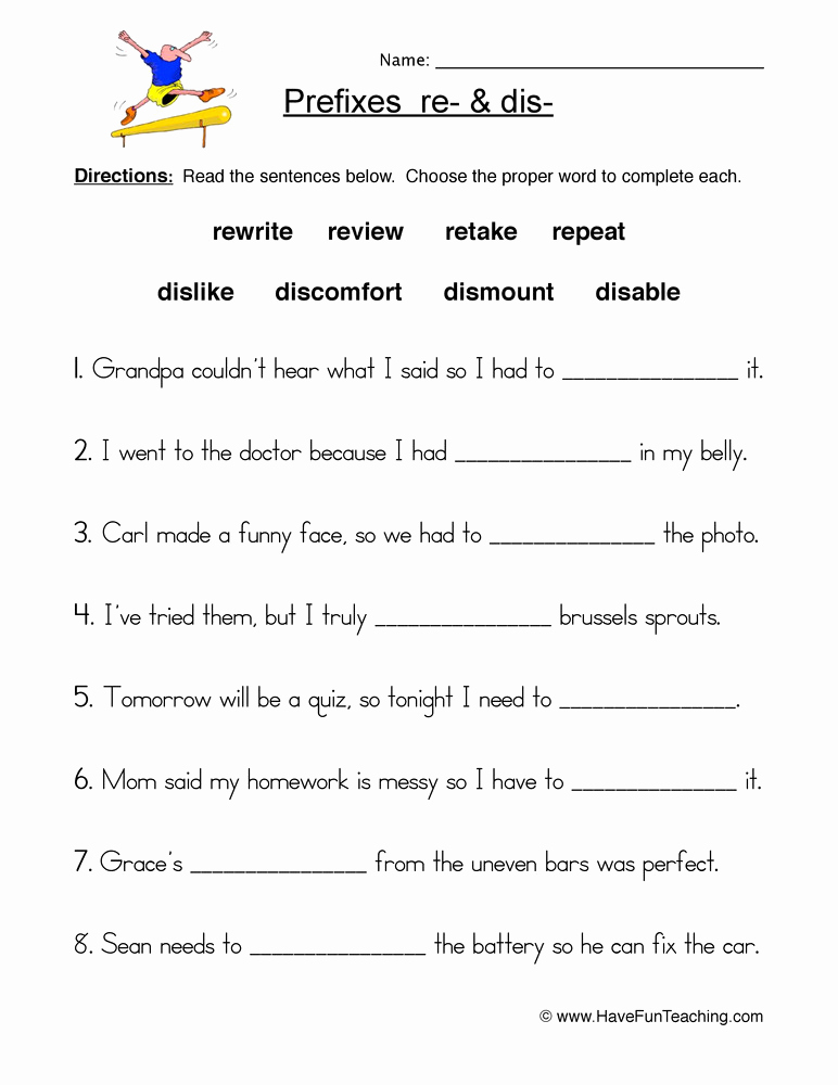 Suffix Worksheets for 4th Grade Lovely 20 Prefixes Worksheets 4th Grade
