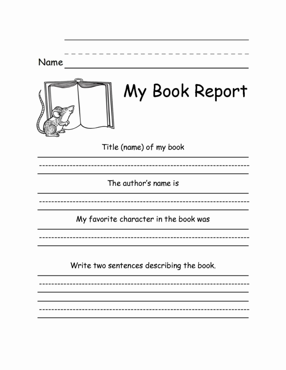 Summary Worksheets 2nd Grade New Book Report Template 2nd Grade Sampletemplatess