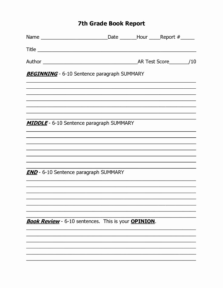 Summary Worksheets Middle School Best Of Book Review Template Middle School In 2020
