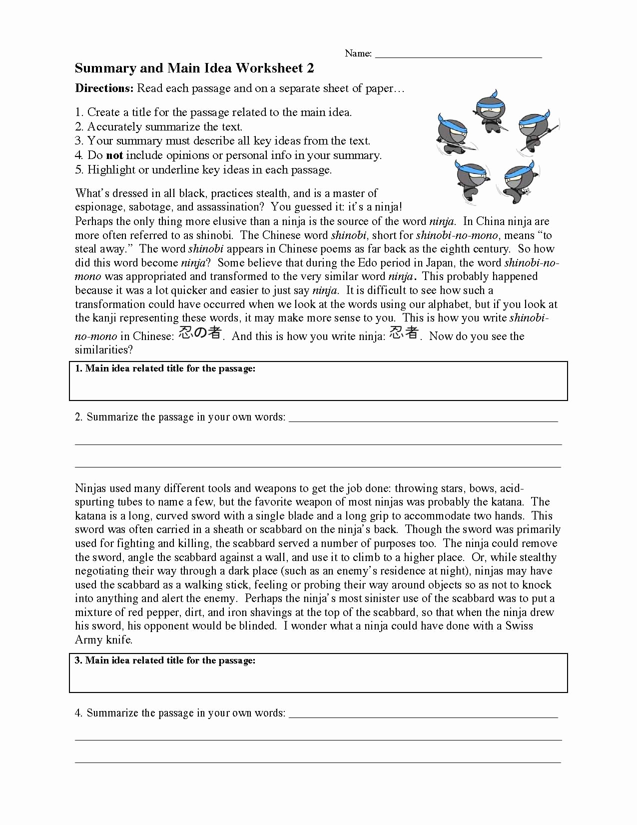 Summary Worksheets Middle School Fresh Main Idea Multiple Choice Worksheets Middle School