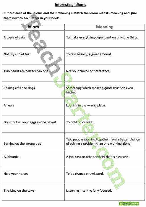 Super Teacher Worksheets Idioms Beautiful Idioms Worksheets