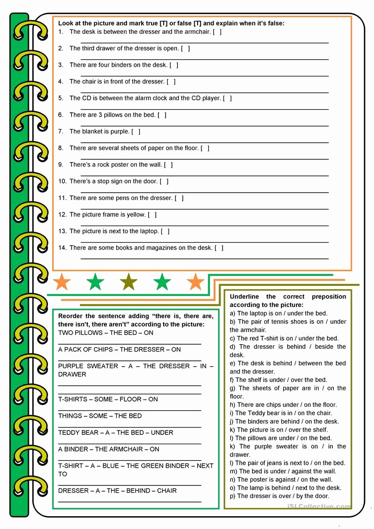 Super Teacher Worksheets Prepositions Beautiful the Messy Room – there Be Prepositions to Be [4 Tasks