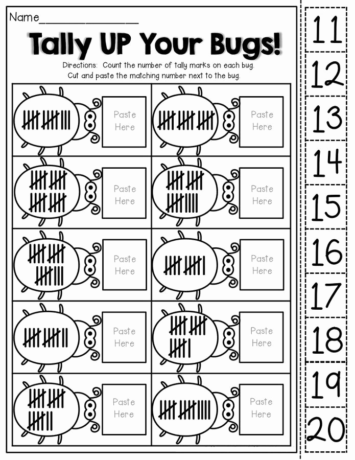 Tally Mark Worksheets for Kindergarten Fresh Tally Marks Worksheets Bugs Coloring Sheets