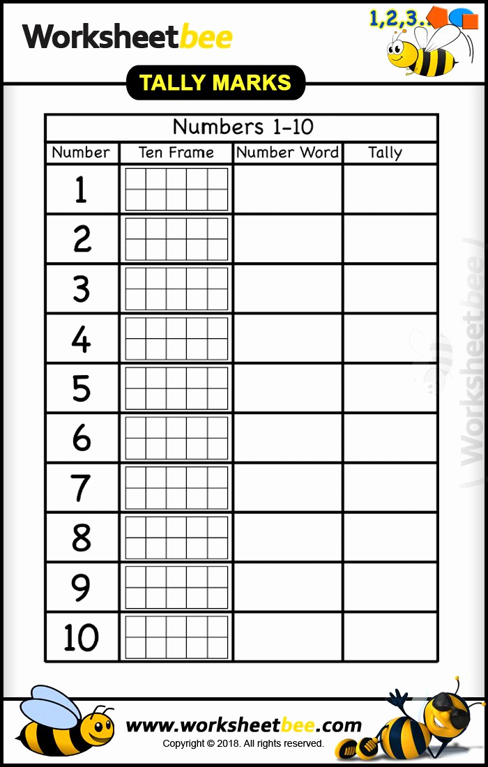 Tally Mark Worksheets for Kindergarten Inspirational Printable Tally Marks Boxes for Kids Learning