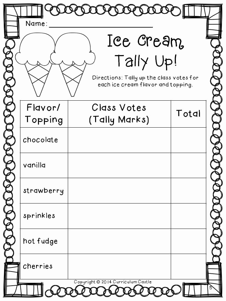 Tally Mark Worksheets for Kindergarten Luxury Kindergarten Tally Mark Worksheets End the Year Ice