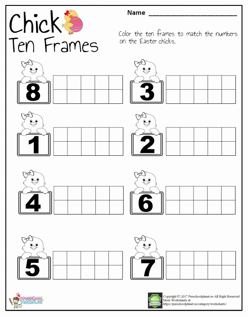 Ten Frames Worksheets Inspirational Easter Chick Ten Frames Worksheet – Preschoolplanet