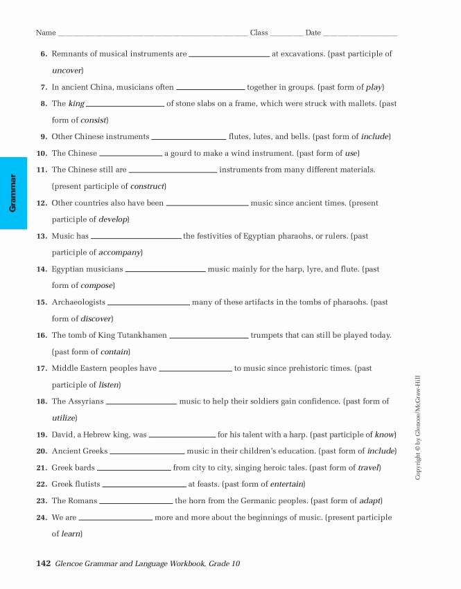 Tenses Worksheets for Grade 6 Fresh Tenses Verbs Worksheets Pdf for Grade 6 – Verbs Worksheet